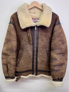 Runway Tanco Vintage 80s Type B-3 Shearling Flight Jacket Size 40
